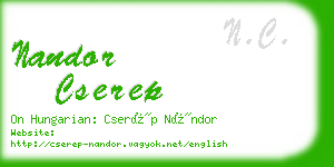 nandor cserep business card